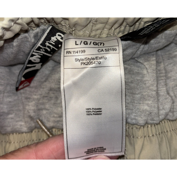 Quicksilver Cargo Pants Boys Sz Large 7 Tan Straight Leg Elastic Waist‎ NWT - Picture 4 of 9